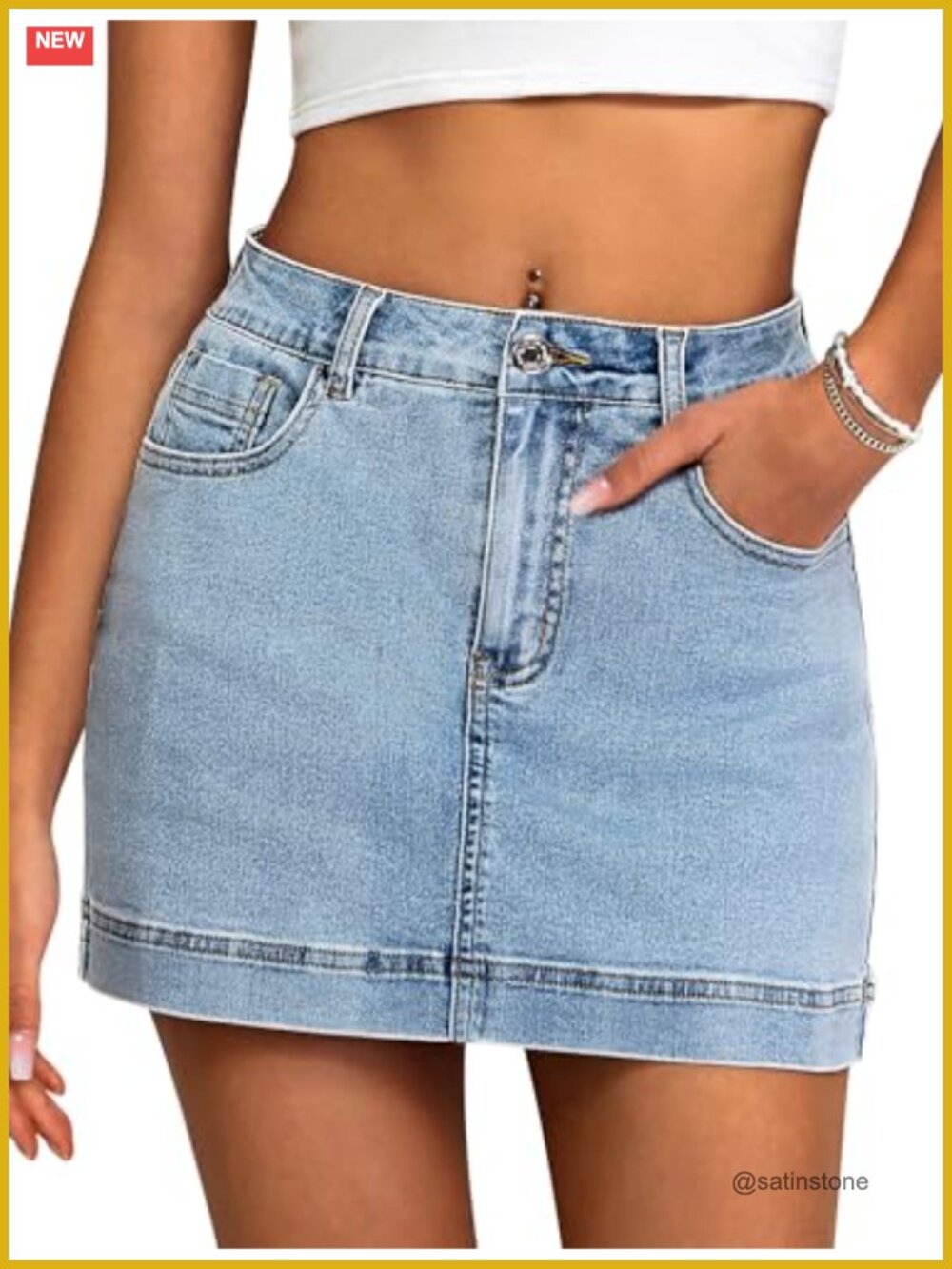 High Waisted Denim Skort Mini Jean Skirt Y2K Stretch Cotton Blend